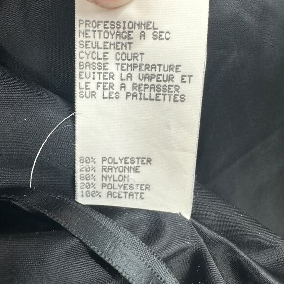 Jessica McClintock Y2K‎ 90s Floral Embroidered Sparkle High Neck Mini Dress 6 - Picture 8 of 9